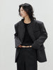 Women Black Striped Big Size Casual Blazer O-neck Long Sleeve Loose Fit Jacket Tide Spring Autumn 1DH0147