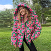 Women's Winter Jackets Printed Hooded Padded Jacket Street Female Stand Collar Long Sleeve Zipper Loose Coats Lady Outerwear