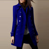 Fall Winter Elegant Women's Jacket Coat Woolen Black Long Sleeve Double Breasted Loose Streetwear Women Coats Jacket