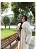 French Lazy Autumn Winter Hooded Double Faced Cashmere Coat Mid Length Real Fox Fur Collar Wool Warm Coat Women