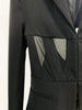 High Street Designer Runway Suit Set Women's Perspective Gauze Patchwork Blazer Pencil Pants