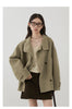 Korean Women Double-sided Belt Woolen Coat Loose Overcoat Solid Ladies Outerwear Girl Jackets Autumn Winter