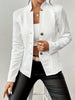 Autumn and Winter Woman Textured Button Front Blazer Stand Collar Long Sleeve Fit for Office and Casual Wear Suit Jacket