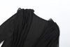 Elegant Shawl Patchwork Dress Women Swing Bandage Ruched Sexy Evening Prom Party Stretch Slim Maxi Bodycon