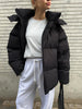 Women Winter Cotton Coat Women Loose Cotton Padded Jacket Solid Hooded Parkas Coat Female Puffer Coat Winter Outwear
