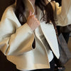 Retro Crocodile Pattern Short Women's Leather Jacket High Collar Zipper Loose Long Sleeve Jackets Lady Street Daily Wear