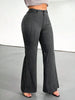 Women's Striped Trousers High Waist Flare Pants For Office Daily Wear All Season Slim Fit Bell-Bottom Formal Long Bottoms