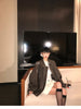 Spring Autumn Cool Handsome Retro Oversized Distressed Brown Soft Faux Leather Jackets for Women Zipper Runway