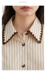 Women Shirt Loose Striped Long Sleeve Female Blouses Butterfly Button Cotton Girl Coat Autumn Winter