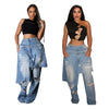 Denim Pants Women Retro Sexy Hole Hollow Out Jeans Ripped out Pencil Trousers Street loose High Waist Lady Pant