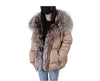 White Duck Down Jacket Winter Women Warm Loose Coat Natural Real Fox Fur Collar Thick Outerwear Parkas