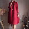Autumn Style Pleated Autumn Style Women's Loose Large Size Mid-length A-line Dress