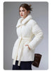 Women Winter Belted Jacket Elegant Stand Collar Windproof Puffer Coat Cotton Padded Thick Warm Snow Parkas Overcoat куртка