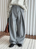 High Waist Brown Striped Pleated Long Thick Wool Wide Leg Pants Trousers Women Tide Autumn Winer 1DH7548