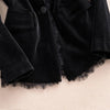 Women's Black Velvet Blazer Jacket with Gold Accents & Lace Trim Spring Autumn Cropped Suit Top Outerwear w1532