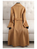 Patchwork Long Double sided 100% wool coat women spring autumn slim elegant jacket Korean casaco feminino
