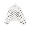 Woman Long Sleeve Polka Dot Solid Jacket High Collar Single Breasted Drawstring Coat Spring High Street Lady Chic Jackets