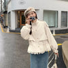 Women's Short Jacket Spring Autumn Korean Version Loose Ladies Coat Lace Stitching Short Female Outerwear