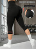 Womens 7 8 Length High Waist Compression Capri Leggings Tummy Control Hip Lifting Design For Yoga Fitness Running Cycling