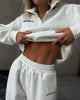 Autumn Women's Tracksuit with Zipper Cotton Oversize White Casual Two Piece Set Women Classic Sports Trouser Suits for Women