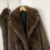 Mueyeruho Winter Women Faux Fur Jacket Coat Solid Khaki Long Sleeve Thick Warm Overcoat Outwear Fluffy Coat For Women