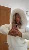 Coat Women Cardigan Natural Fox Fur Coat Women Real Mongolian Fur Knitwear Female Spring Autumn Hooded Knitted Fur Jacket