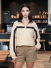 Color Block Cropped Windbreaker Women Casual Zip Up Stand Collar Long Sleeves Striped Outerwear 202 Lady Lightweight Coats