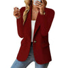 Women Solid Button Suit Coat Lapel Long Sleeve Hatless Casual Coat Jacket Oversized Work Office Lady Business Autumn