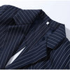 Pinstripe Women's Blazer Coats Back Cut Out Tie Long Sleeve Jackets for Woman Lapel Collar Navy Striped Suit Jacket Office Chic
