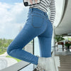 Women Stretch Jeans Lady Slim Skinny Pencil Jeans High Waist Vintage Pants Girls Leggings Straight Leg Korea Trousers