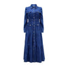 French Heavy-duty shirt collar long-sleeve denim dress for women, spring commute casual elegant waist Vestidos