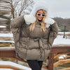 Hooded Batwing Sleeve Tie Waist Puffer Coat Fit Quilted Warm Winter Women Street Outerwear Chic Casual Outfit