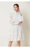French Elegant Lace Splicing Waist Lantern Sleeve Dress Vintage High Collar Princess Dress Organza Cocktail Women's Wear