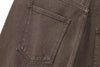 Woman Clothes Commuting Mom Jeans Minimalist Retro Brown Washed Denim Pants Medium Waist Straight Jeans Women