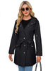 Spring Autumn Hooded Water-repellent Jacket with Belt Thin Casual Loose Trench Coat Women Windbreaker