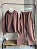 Fall/Winter women's casual sports oversized zipper hoodie wide leg mop sweatpants set 4174842