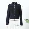 Retro Denim Military Jacket Women Solid Vintage Stand Collar Single Breasted Slim Short Jackets Lady Daily Street Outerwear