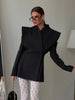 Hollow Out Long Sleeve Blazer Jacket For Women Spring Solid V-neck Waist Suit Coats Office Lady Chic Outerwear