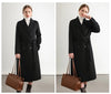 Women 100% Wool Peak Lapel Overcoat Belt Double-Breasted Autumn Winter Long Jacket Trench Coat Ladies Female Clothing #19