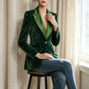 Leopard Print Velvet Blazers for Women Jacket Single Button Suit Collar Blazer Coat Long Sleeve Female Outerwear
