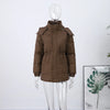 Solid Quilted Cotton Coat Women's Turtleneck Lace-up Full Sleeve Warm Jacket Autumn Winter Lady Commuter Outwear