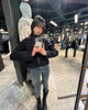Women Retro Black Short Military Jacket Long Sleeve Stand Collar Slim Crop Jackets Lady Spring Street Outerwear