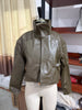 Retro Crocodile Pattern Short Women's Leather Jacket High Collar Zipper Loose Long Sleeve Jackets Lady Street Daily Wear