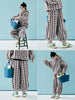 Grey Purple Lamb Wool Pants Women's Winter with Thick Velvet Design and Small Flower Shrink Mouth Pants