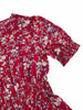 Women's Floral Print Puff Sleeve Dress, Round Neck Waist Tie Design, Boho Style Woven Fabric, All Season Wearable