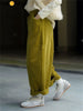 Autumn Winter Lazy Arc Corduroy Wide Leg Pants Women Elastic Waist Loose Casual Comfortable Trousers Female