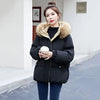 Cotton-Padded Jacket Women Winter Heavy Wool Collar Parkas Short Coat Female Thick Warm Down Cotton Overcoat Ladies Top