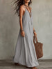 Women's Loose A-Line Long Dress with Thin Straps