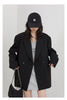 Women Blazers Solid Loose Double-breasted Wide Shoulder Office Ladies Suit Jacket Oversized Coat Spring Autumn