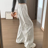 Harajuku Wide Leg Sweatpants for Woman Y2K Bow Lace-Up High Waist Oversized Pants Hip Hop Baggy Gray Sports Trousers Women